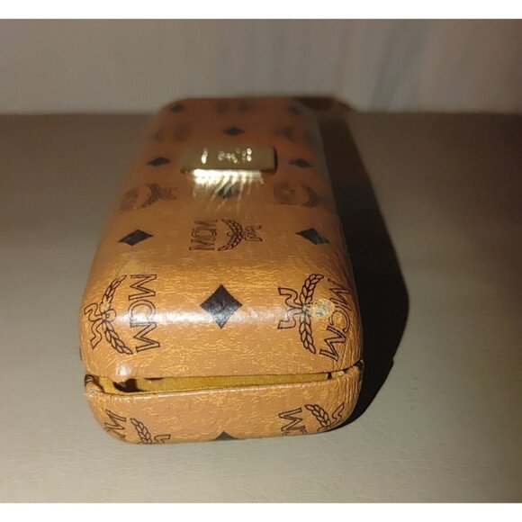 Munchen Vintage MCM Camel Brown Monogram Eyeglass Case Hard Shell 6x3x2 Leather - Picture 11 of 15